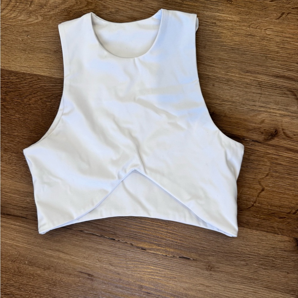 Lips + Honey small white crop top